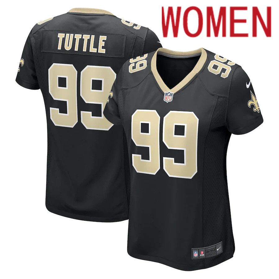 Women New Orleans Saints #99 Shy Tuttle Nike Black Game NFL Jersey